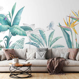 Botanical Wallpaper Plant Motifs Green Exotic Tropical Wall Mural