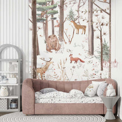 Custom Kids Wall Mural Whimsical Forest Animals Nature Inspired Wallpaper for Kids Room