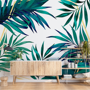 Tropical Escape Wallpaper Mural Modern Design with Botanical Touches