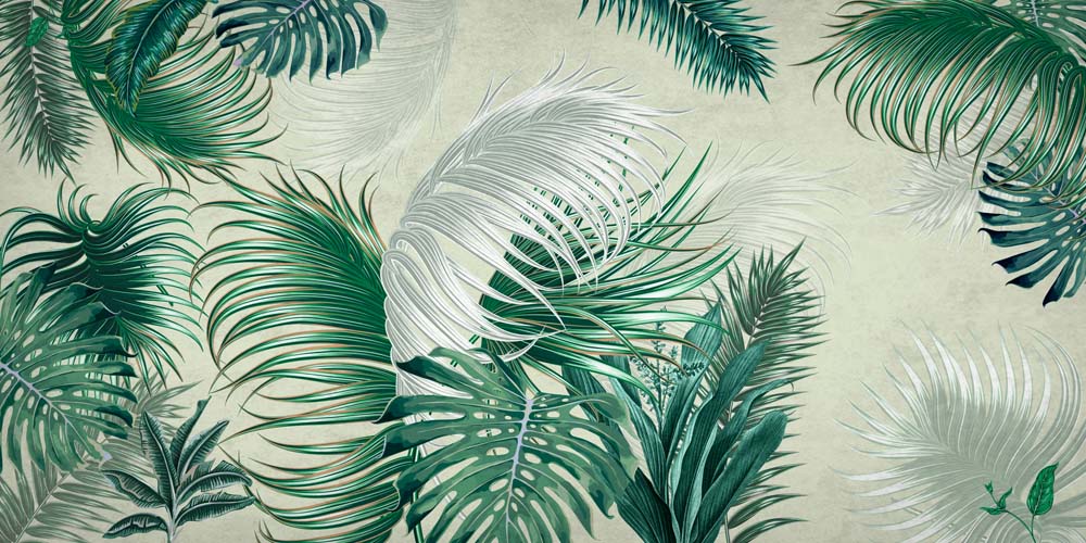 Watercolor Botanical Print Wall Mural: Delicate Nature Modern Wallpaper