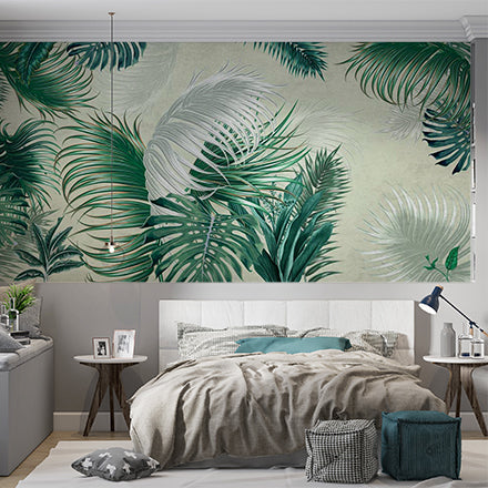 Watercolor Botanical Print Wall Mural: Delicate Nature Modern Wallpaper