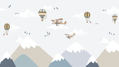 Custom Kids Wall Murals Aircaft Mountains Airplanes Wallpaper for Kids