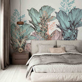 Botanical Fleur Wall Mural Plant Motifs Green  Wallpaper