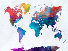 Custom Colorful Abstract World Map Wall Mural Wallpaper for Home Decor