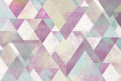 Custom Pastel Watercolor Triangle Pattern Wall Mural Wallpaper - Soft Color Geometric Design