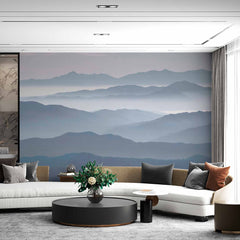 Custom Foggy Mountain Layers Wallpaper Mural