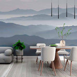 Foggy Mountain Layers Wallpaper Mural