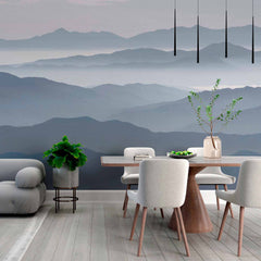 Custom Foggy Mountain Layers Wallpaper Mural