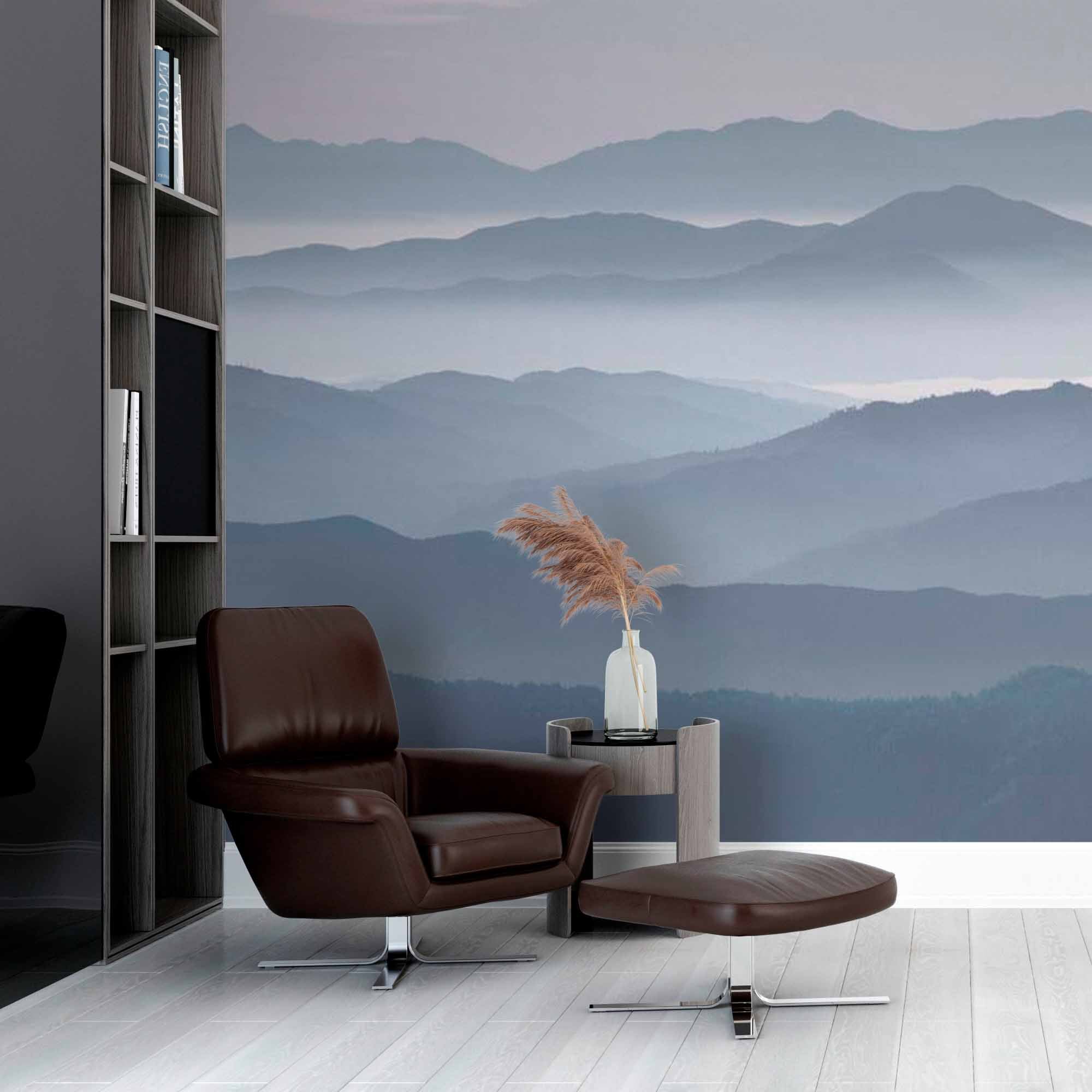Foggy Mountain Layers Wallpaper Mural