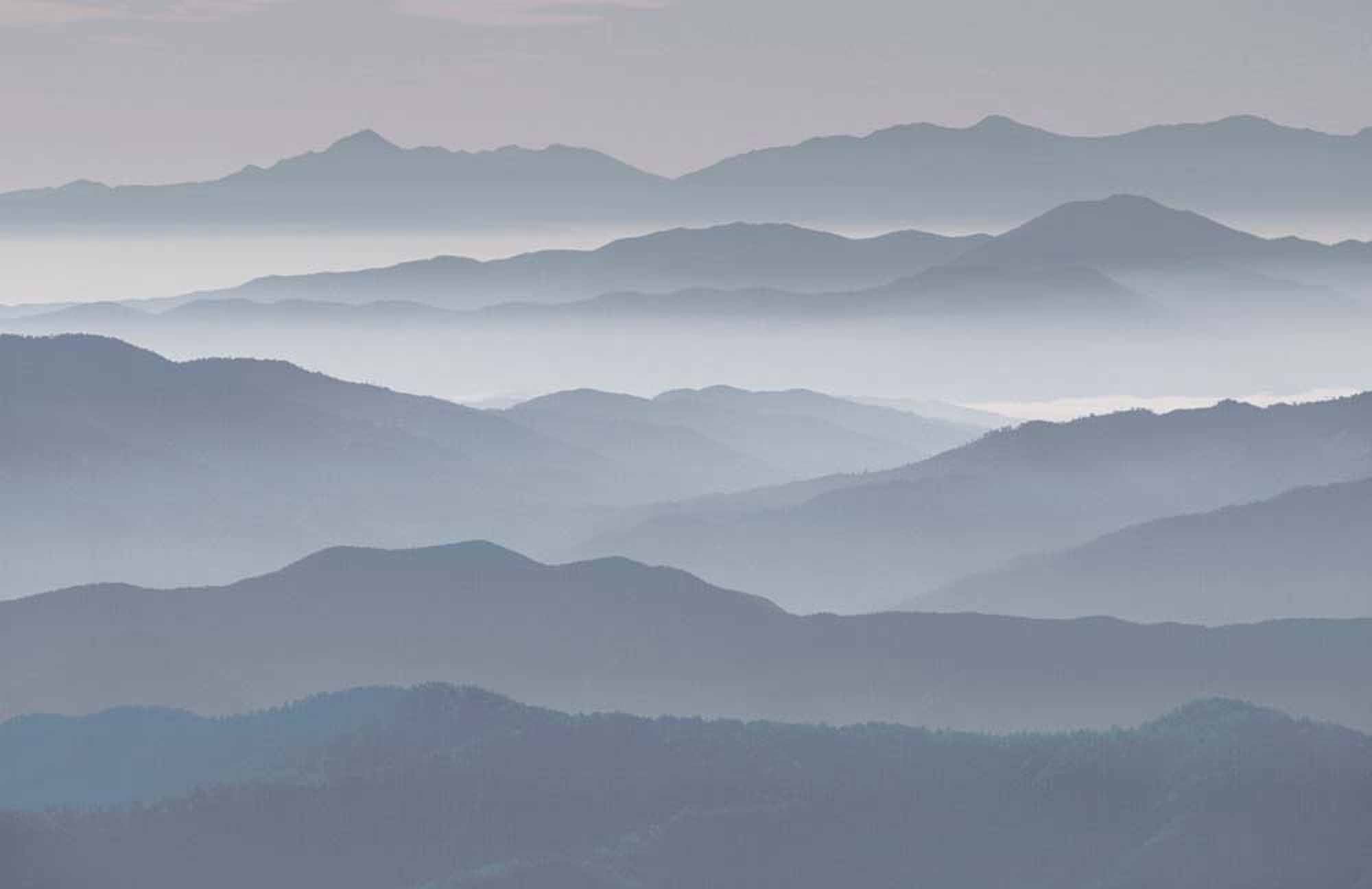 Foggy Mountain Layers Wallpaper Mural