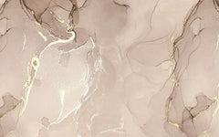 Neutral beige and taupe alcohol ink wallpaper with fine gold and cream marble lines.