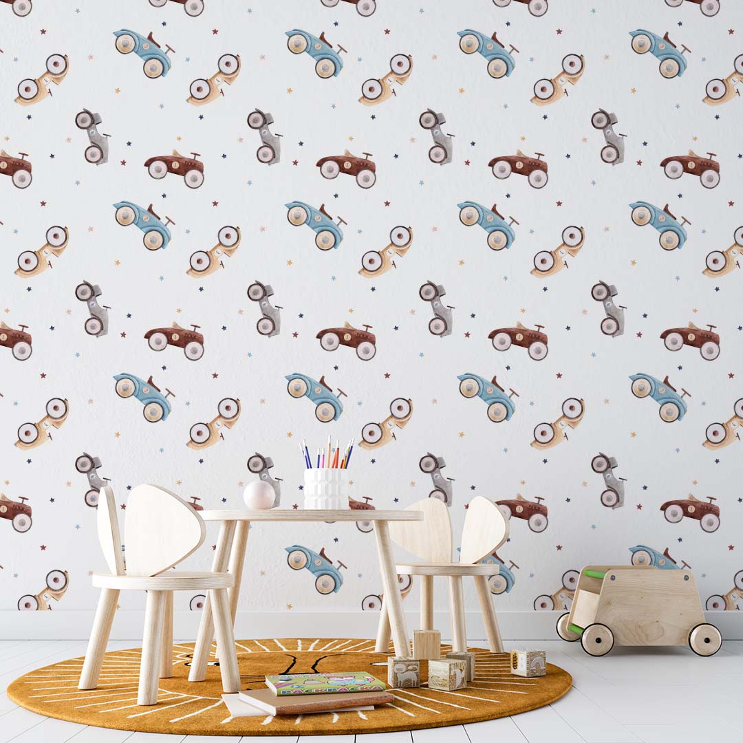 Custom Kids Wall Mural Vintage Cars Wallpaper for Kids