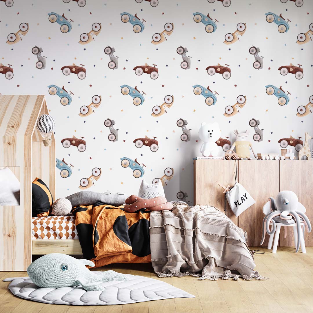 Kids Wall Mural Vintage Cars Wallpaper for Kids