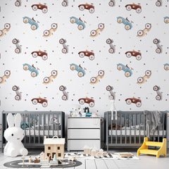 Custom Kids Wall Mural Vintage Cars Wallpaper for Kids