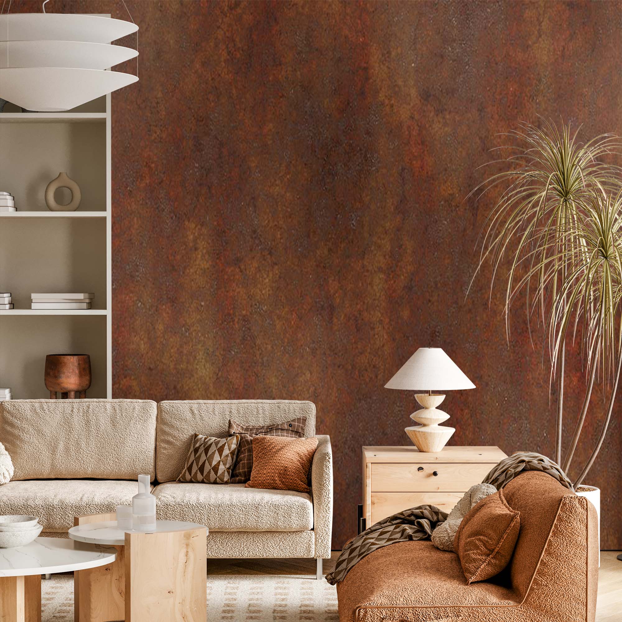 Abstract Wall Mural Grunge Rusty Orange Brown Eroded Corroded Metal Texture Wallpaper