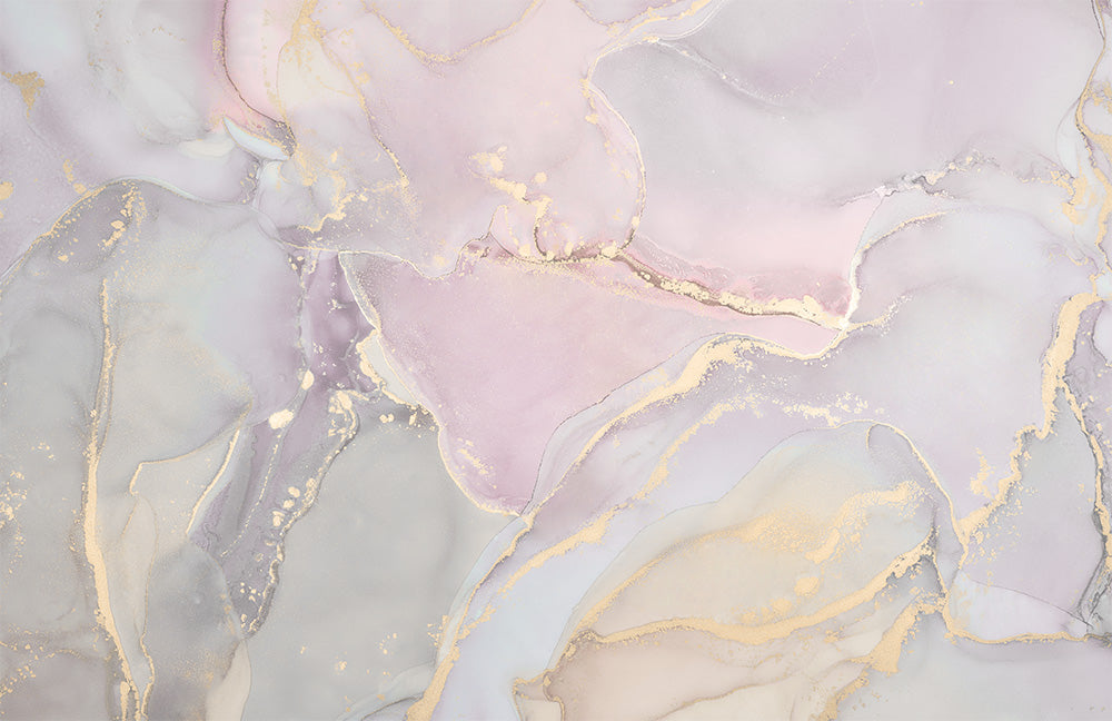 Papier peint marbre rose et or – Papier peint panoramique abstrait clair
