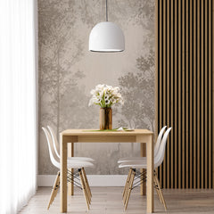 Custom Misty Forest Wallpaper Tranquil Nature Scene Wall Mural Neutral Tones
