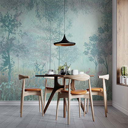 Calming Forest Landscape Fresco Wall Mural Nature Scene Wallpaper