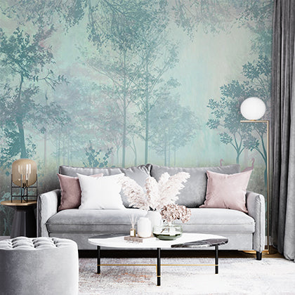 Calming Forest Landscape Fresco Wall Mural Nature Scene Wallpaper