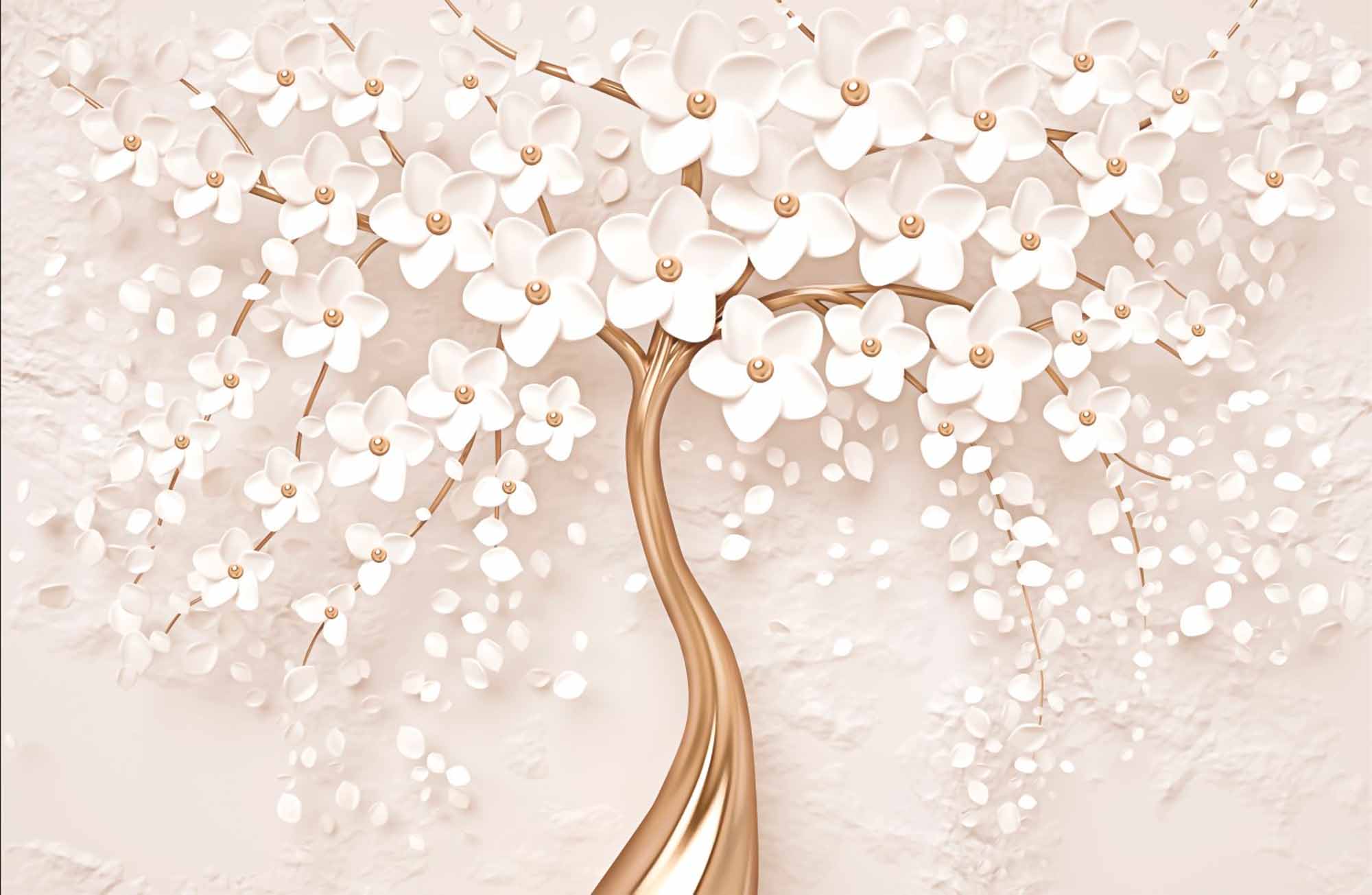 White Petal Harmony Wallpaper