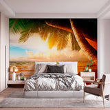 Breathtaking Sunset Beach Wall Mural Wallpaper