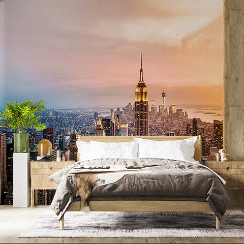 Empire State Building Aerial View Cityscape Wall Mural Wallpaper