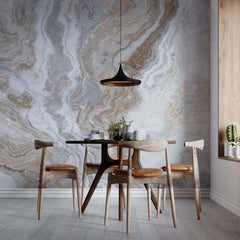 Custom Marble Wall Mural Art Grey Beige Stone Abstract Wallpaper