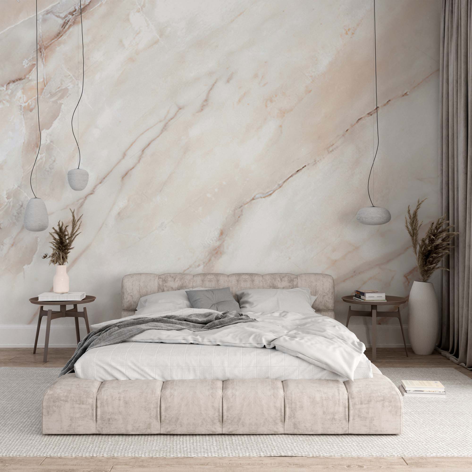 Beige Marble Wall Mural Art Stone Texture Abstract Wallpaper