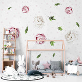 Peony Flower Wall Decals For Girl Rooms Nursery