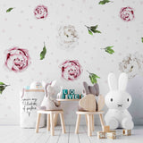 Peony Flower Wall Decals For Girl Rooms Nursery