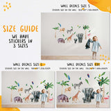 Safari Animal Wall Decal Peel and Stick - Jungle Themed Nursery Stickes for Kids