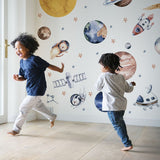 Space Kids Wall Decals Solar System Wall Stickers Peel and Stick