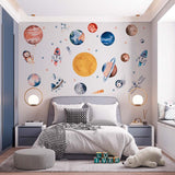 Space Kids Wall Decals Solar System Wall Stickers Peel and Stick