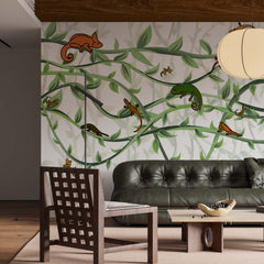 Custom Chameleon and Lizard Tropical Forest Wallpaper Animals Wall Mural