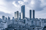 Modern Cityscape Skyline Wall Mural - Urban High-Rise Buildings and Skyscrapers