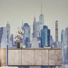 Custom Iconic New York City Skyline Wall Mural - Snowy Winter Urban Landscape