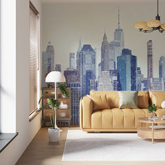 Custom Iconic New York City Skyline Wall Mural - Snowy Winter Urban Landscape