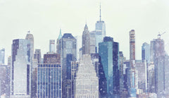 Custom Iconic New York City Skyline Wall Mural - Snowy Winter Urban Landscape