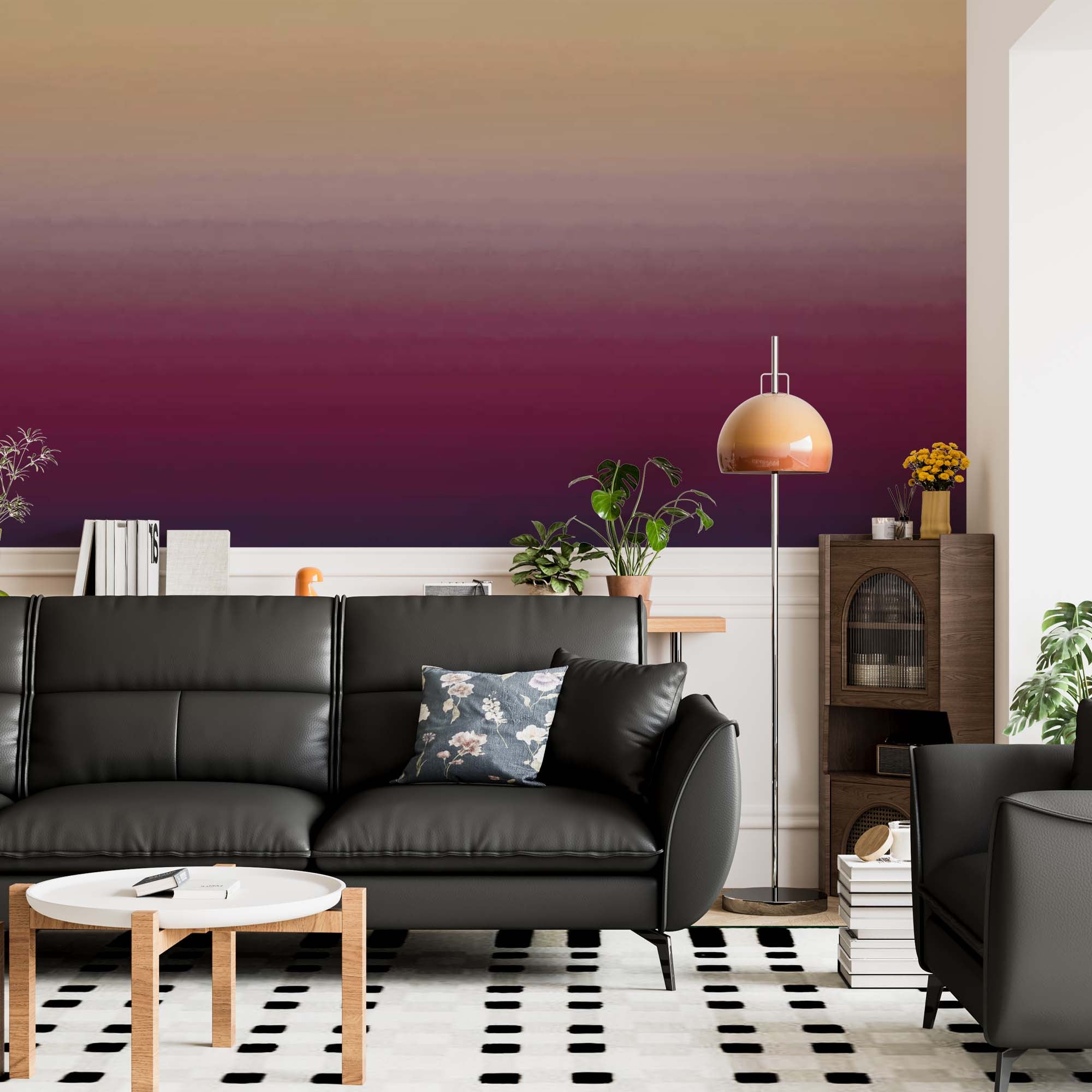 Abstract Wall Mural Horizon Brown Wine Gradient Wallpaper