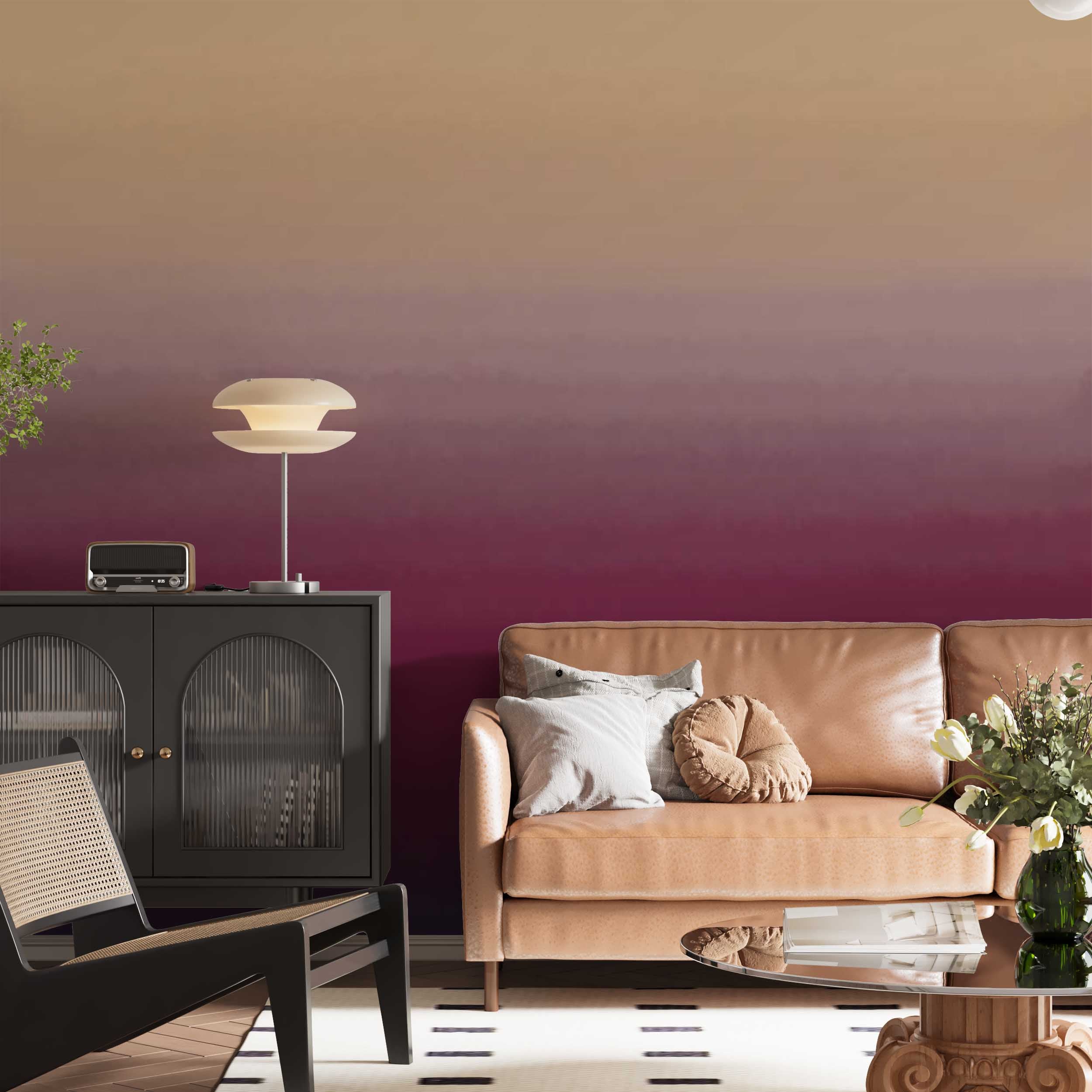 Abstract Wall Mural Horizon Brown Wine Gradient Wallpaper