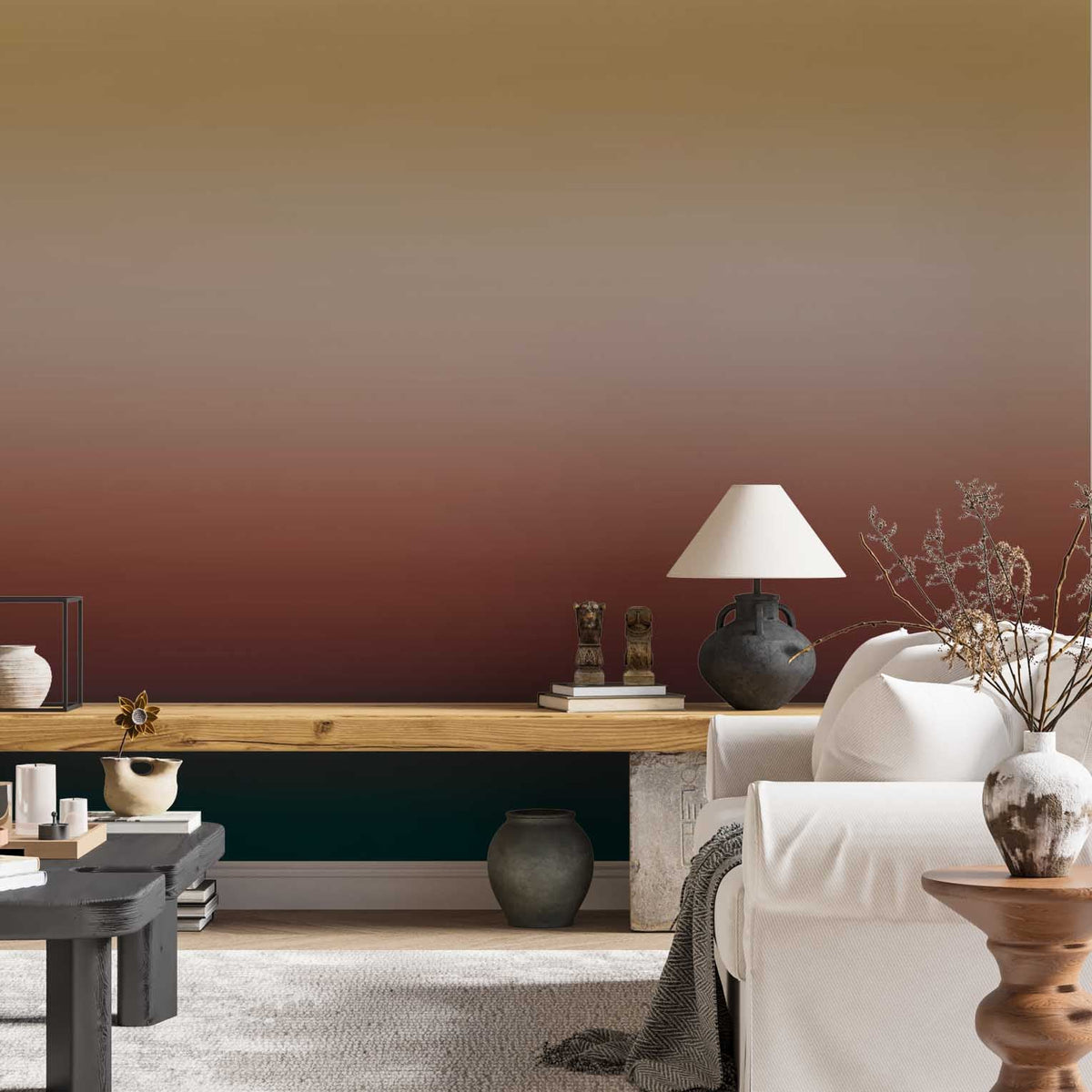 Custom Abstract Wall Mural Desert Beige Undertones Gradient Wallpaper