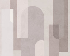 Custom Soft Pastel Geometric Shapes Wall Mural Wallpaper - Minimalist Abstract Design in Neutral Tones