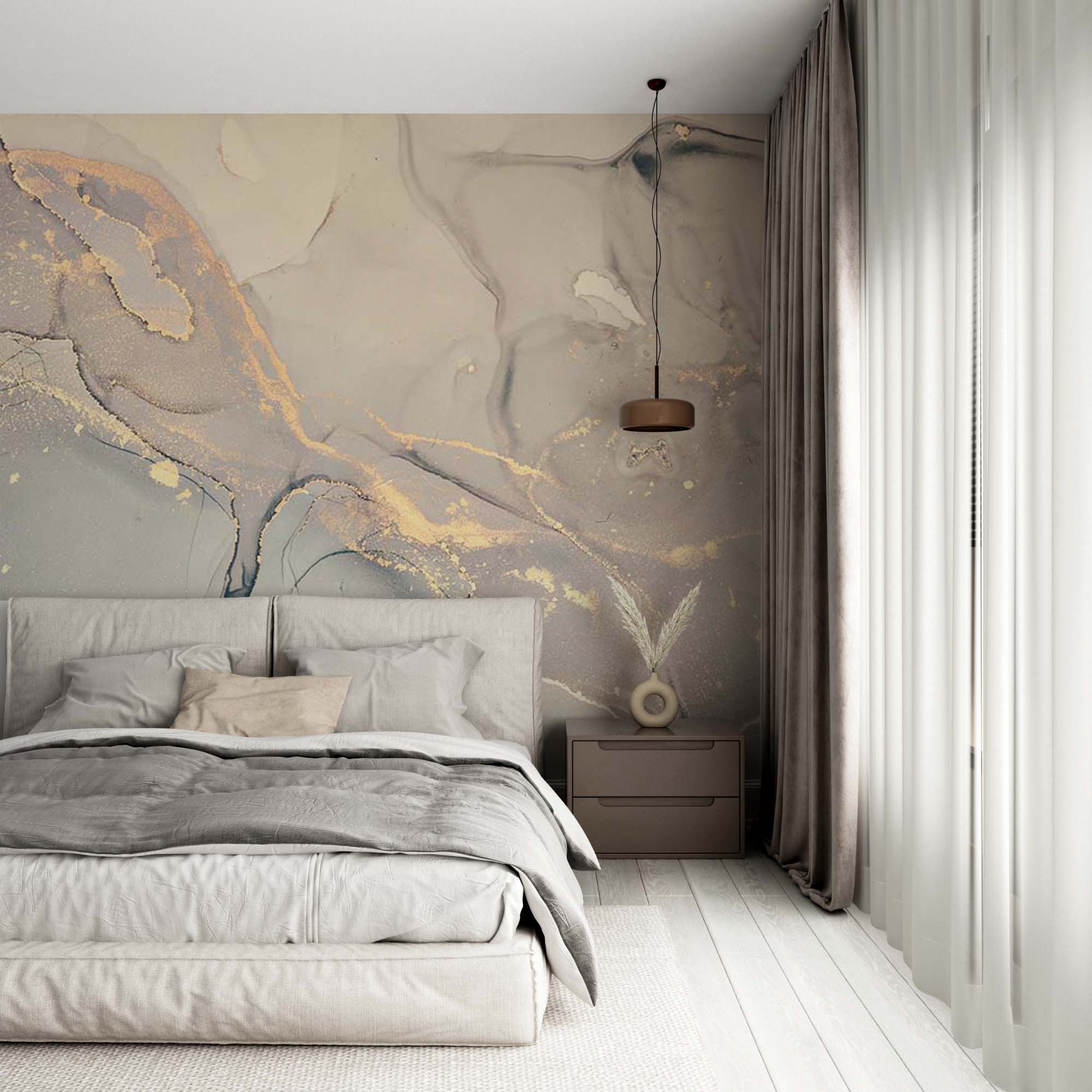 Beige Marble Wall Mural Art Stone Texture Abstract Wallpaper