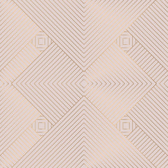 Custom Modern Geometric Chevron Pattern Wallpaper in Soft Peach