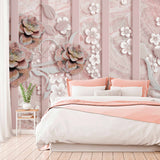 3D Beaded Floral Art Wallpaper Mural