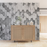 3D Hexagonal Pattern Wallpaper in White