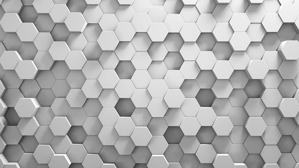 Modern 3D Hexagonal Pattern Wall Mural - Contemporary White Geometric Wallpaper