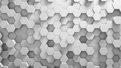 Custom 3D Hexagonal Pattern Wallpaper in White