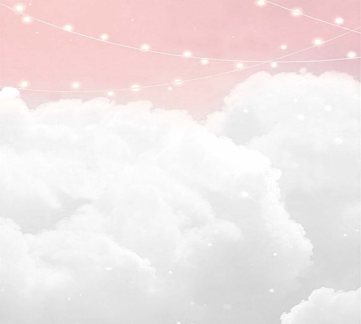 Roze hemel en wolken behang – dromerige witte wolken met lichtslingers