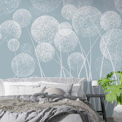 Custom Tranquil Dandelion Seed Wallpaper Mural Easy to Install, High-Quality Print